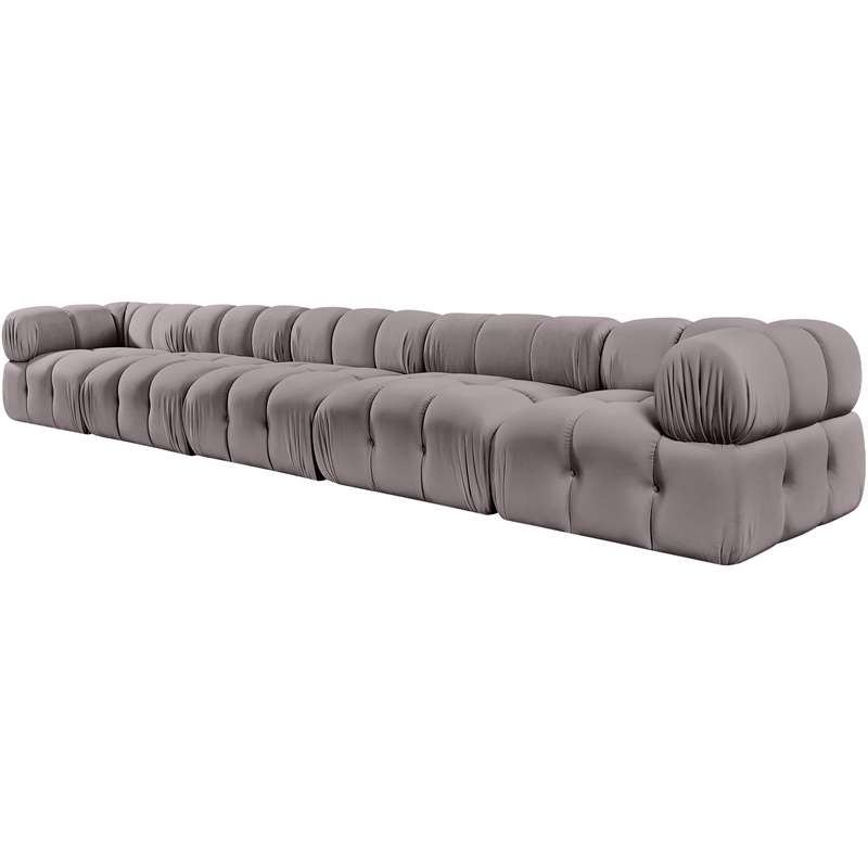 Meridian Furniture Orin Taupe Velvet Performance Fabric 5 pc. Modular Sofa