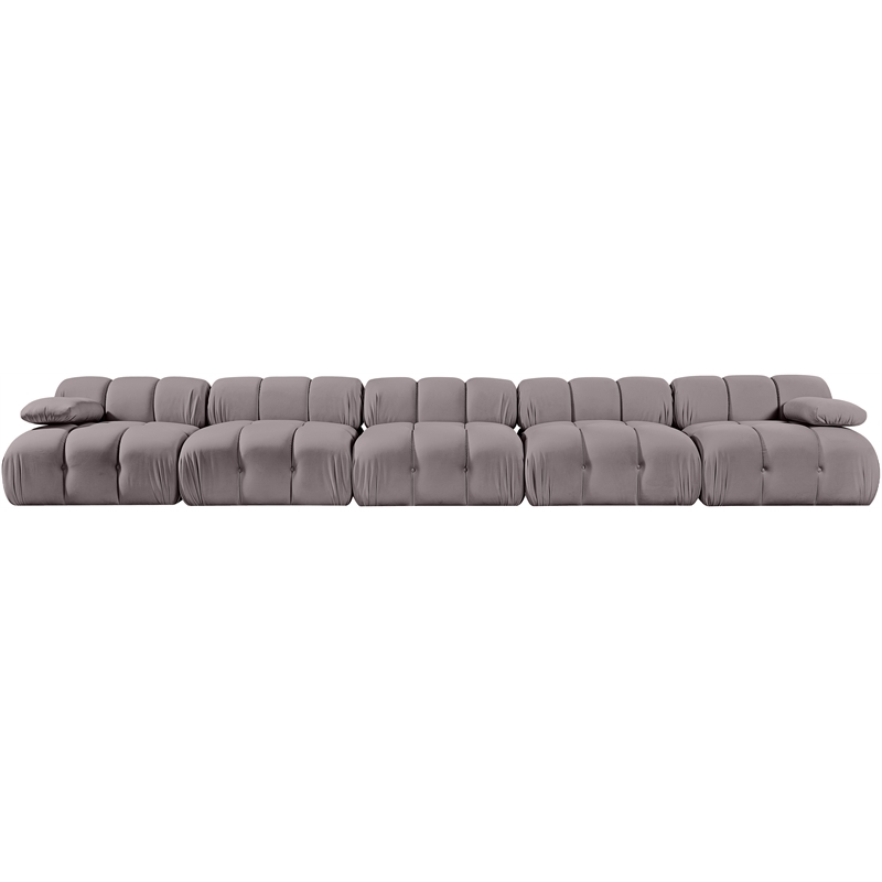 Meridian Furniture Orin Taupe Velvet Performance Fabric 5 pc. Modular Sofa