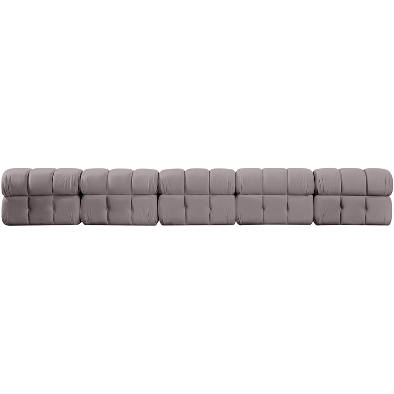 Meridian Furniture Orin Taupe Velvet Performance Fabric 5 pc. Modular Sofa