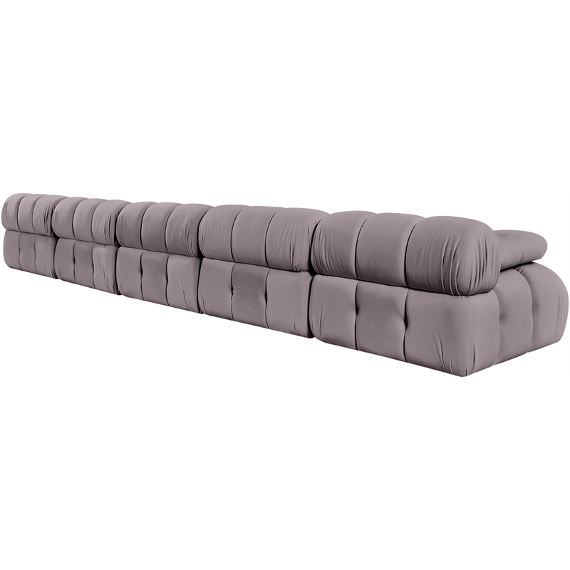 Meridian Furniture Orin Taupe Velvet Performance Fabric 5 pc. Modular Sofa