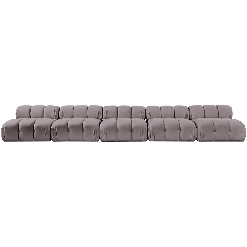 Meridian Furniture Orin Taupe Velvet Performance Fabric 5 pc. Modular Sofa