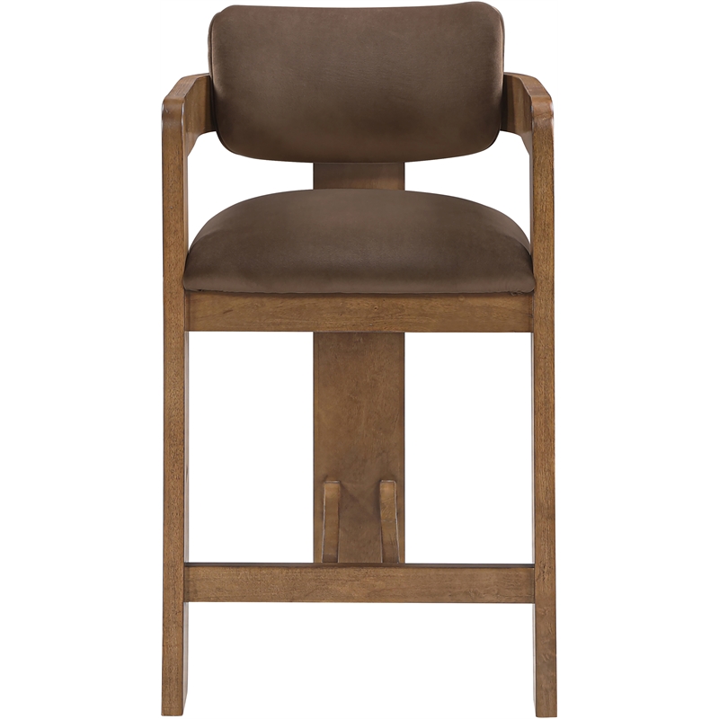 Meridian Furniture Sacha Brown Velvet Upholstered Counter Stool