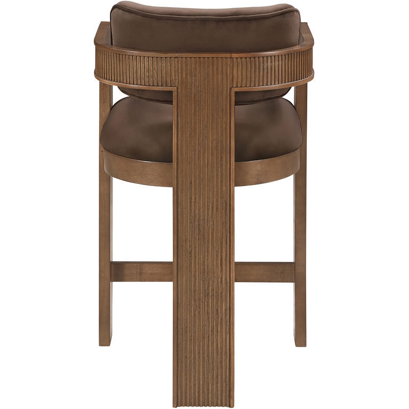 Meridian Furniture Sacha Brown Velvet Upholstered Counter Stool