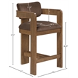 Meridian Furniture Sacha Brown Velvet Upholstered Counter Stool