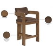 Meridian Furniture Sacha Brown Velvet Upholstered Counter Stool