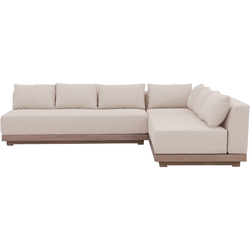 Meridian Furniture Solace Beige Performance Fabric 3pc. Patio Modular Sectional