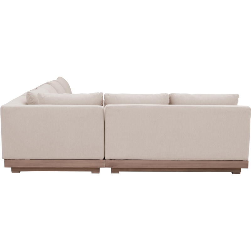 Meridian Furniture Solace Beige Performance Fabric 3pc. Patio Modular Sectional