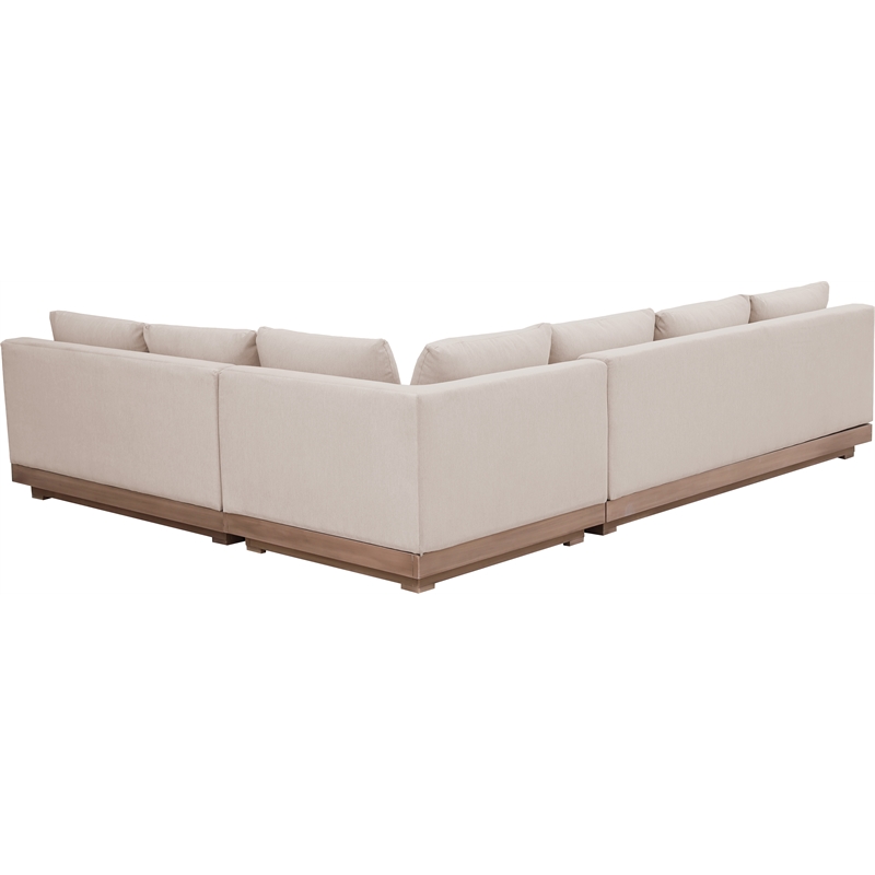 Meridian Furniture Solace Beige Performance Fabric 3pc. Patio Modular Sectional