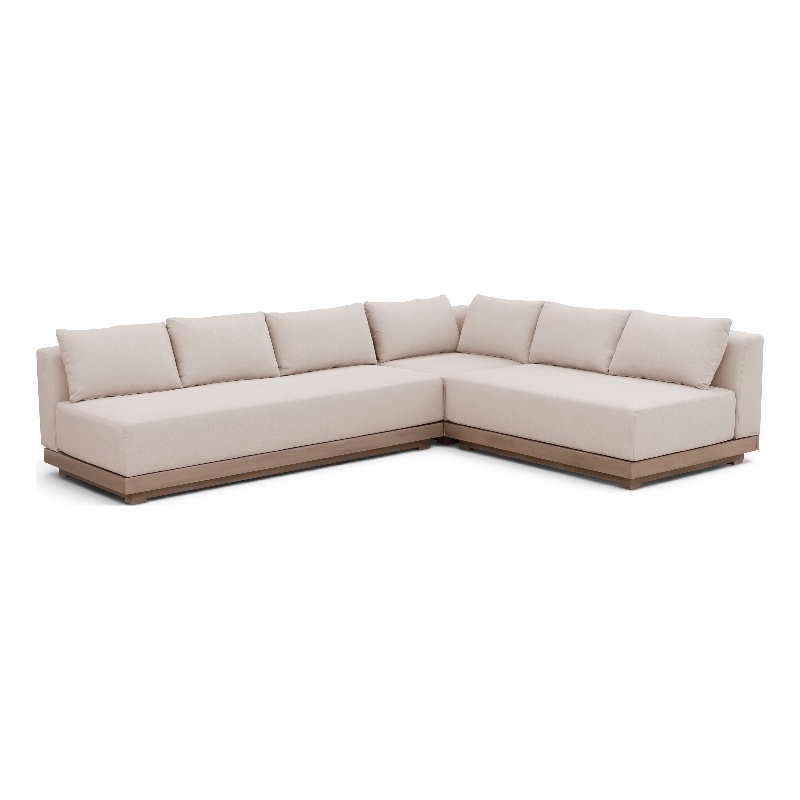 Meridian Furniture Solace Beige Performance Fabric 3pc. Patio Modular Sectional