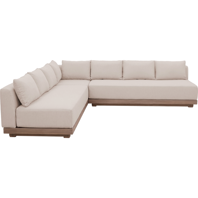 Meridian Furniture Solace Beige Performance Fabric 3pc. Patio Modular Sectional