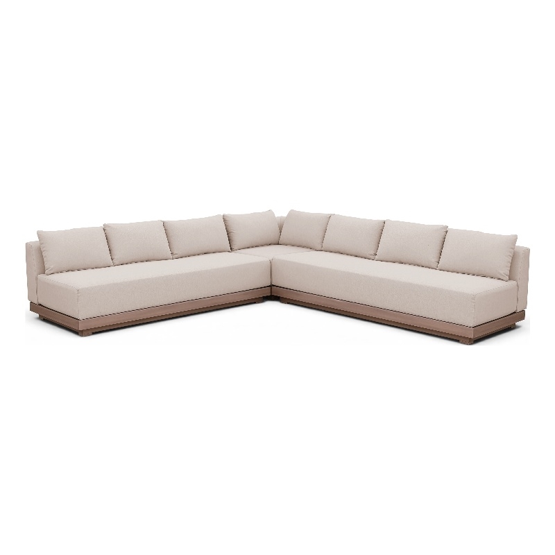 Meridian Furniture Solace Beige Performance Fabric 3pc. Patio Modular Sectional