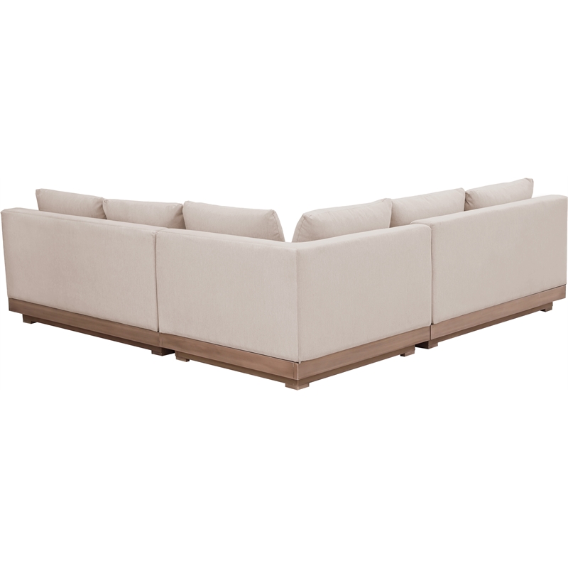 Meridian Furniture Solace Beige Performance Fabric 3pc. Patio Modular Sectional