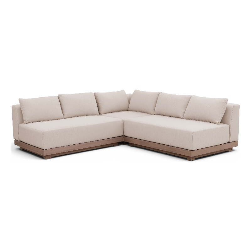 Meridian Furniture Solace Beige Performance Fabric 3pc. Patio Modular Sectional