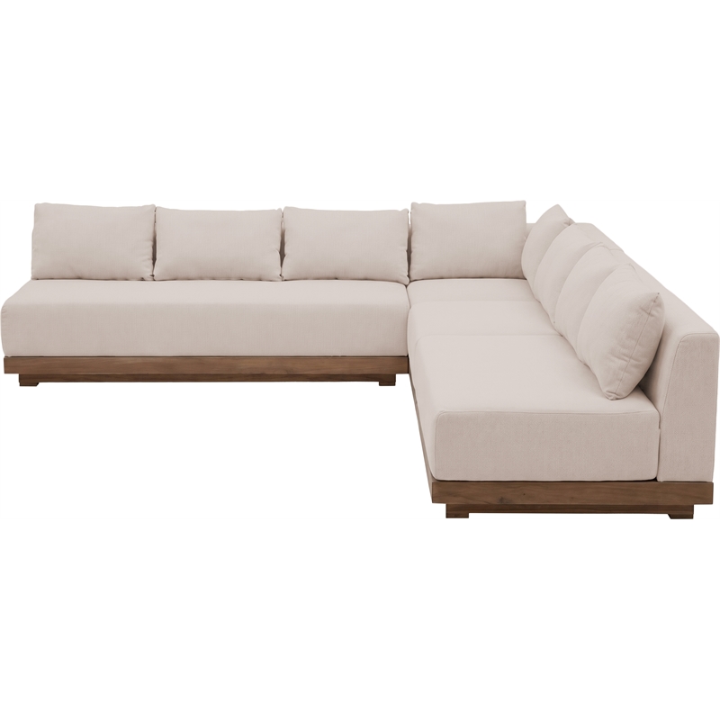 Meridian Furniture Solace Beige Performance Fabric 4pc. Patio Modular Sectional