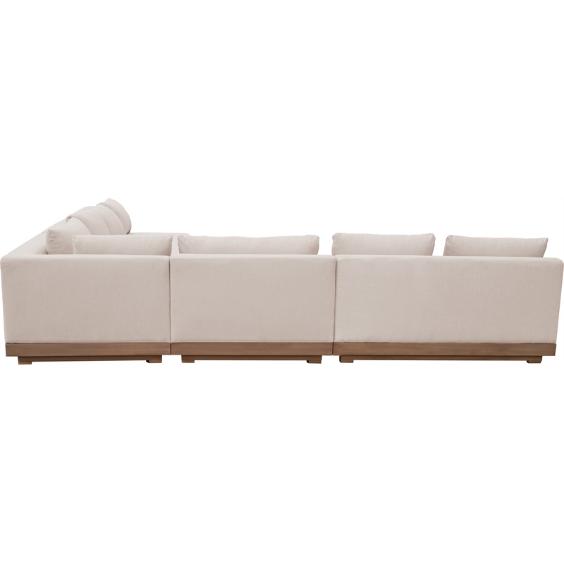 Meridian Furniture Solace Beige Performance Fabric 4pc. Patio Modular Sectional