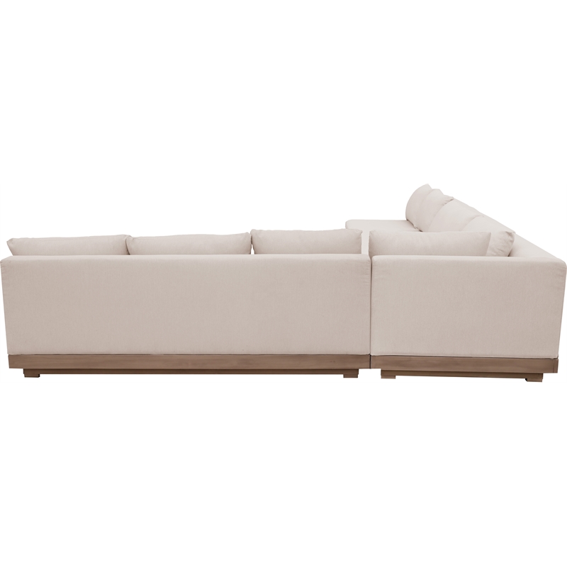 Meridian Furniture Solace Beige Performance Fabric 4pc. Patio Modular Sectional