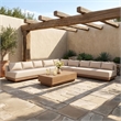 Meridian Furniture Solace Beige Performance Fabric 5pc. Patio Modular Sectional