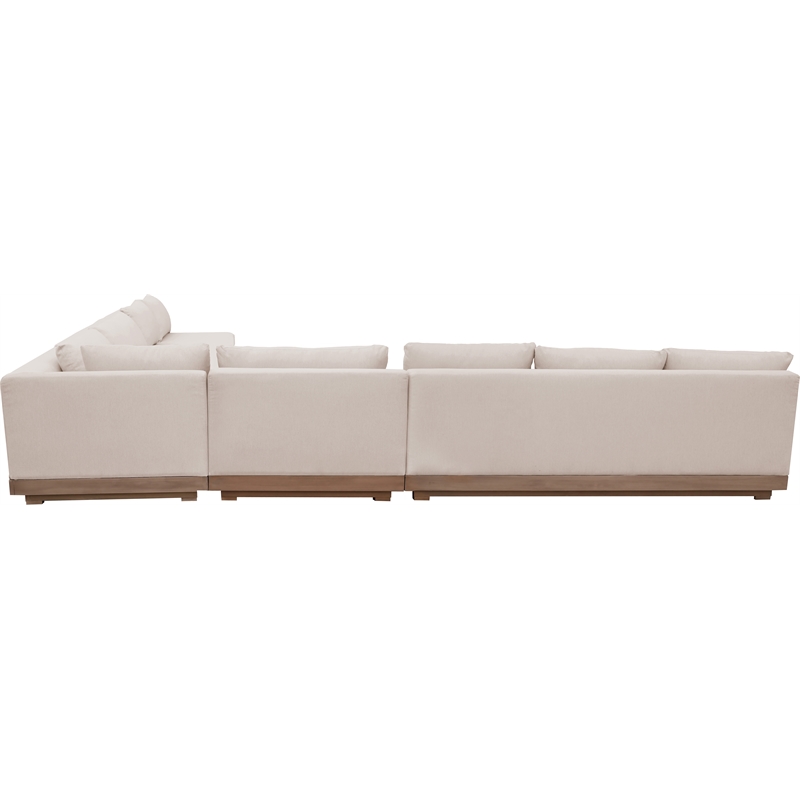 Meridian Furniture Solace Beige Performance Fabric 5pc. Patio Modular Sectional