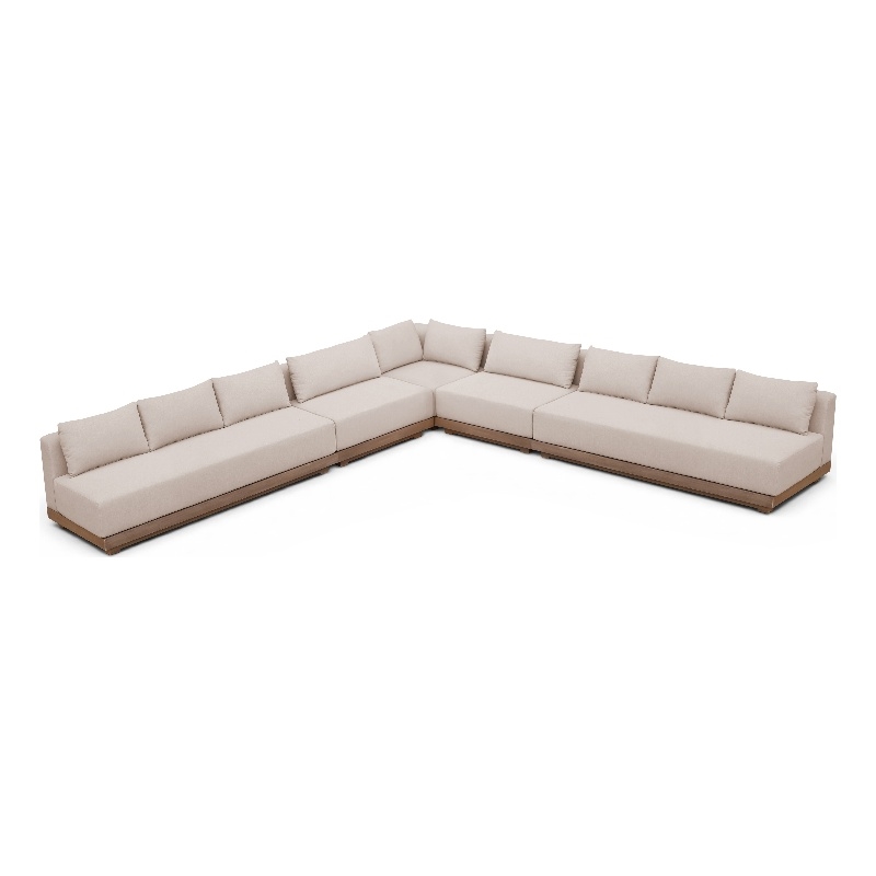 Meridian Furniture Solace Beige Performance Fabric 5pc. Patio Modular Sectional