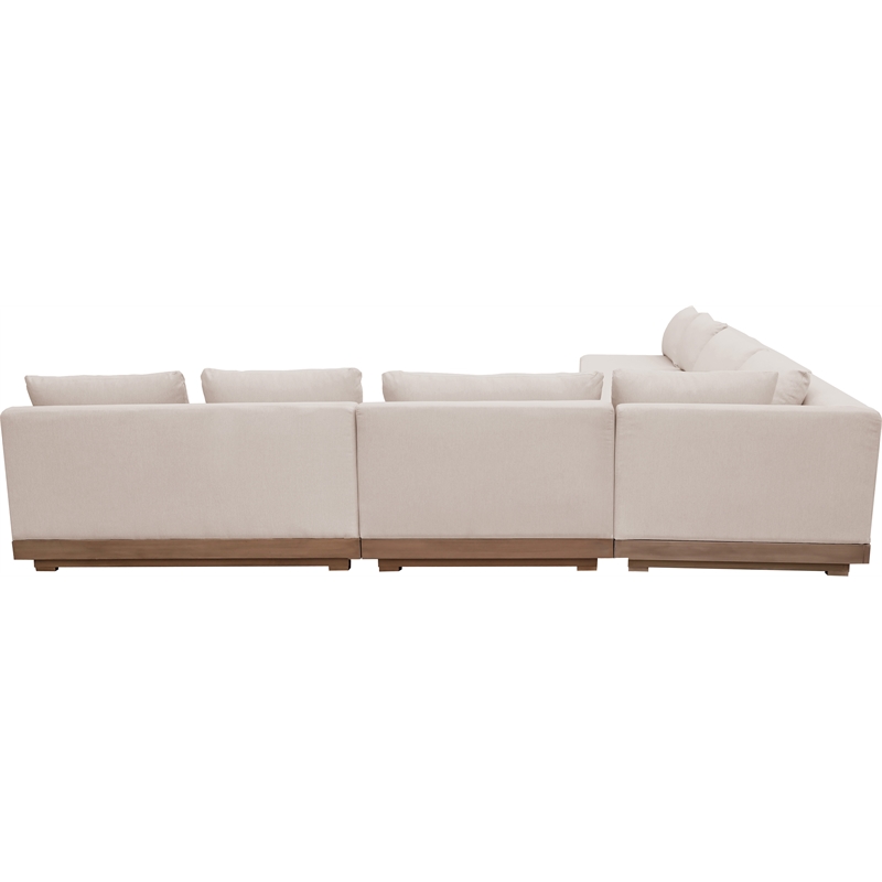Meridian Furniture Solace Beige Performance Fabric 5pc. Patio Modular Sectional