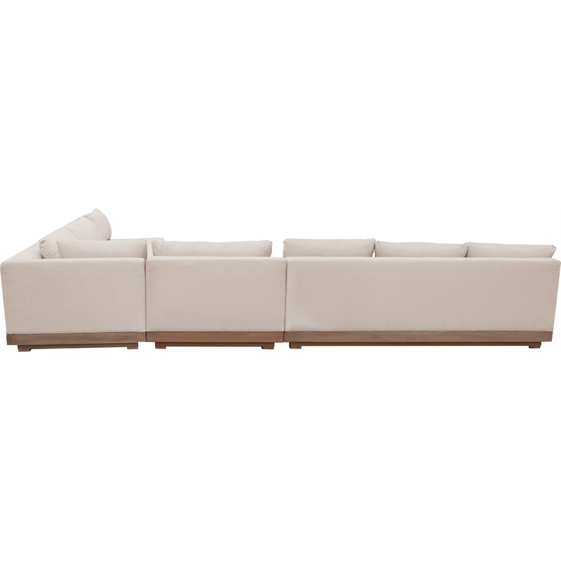 Meridian Furniture Solace Beige Performance Fabric 5pc. Patio Modular Sectional