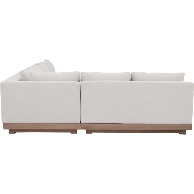 Meridian Furniture Solace Cream Performance Fabric 3pc. Patio Modular Sectional