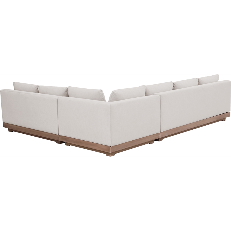 Meridian Furniture Solace Cream Performance Fabric 3pc. Patio Modular Sectional