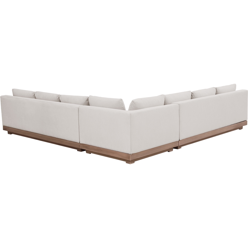 Meridian Furniture Solace Cream Performance Fabric 3pc. Patio Modular Sectional