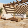 Meridian Furniture Solace Cream Performance Fabric 3pc. Patio Modular Sectional