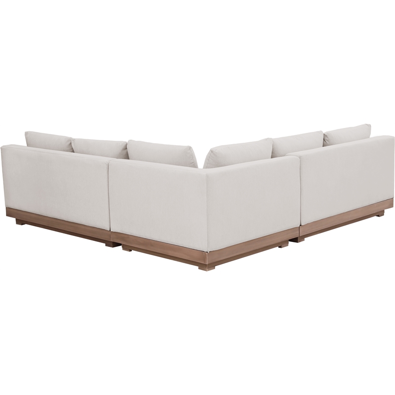 Meridian Furniture Solace Cream Performance Fabric 3pc. Patio Modular Sectional