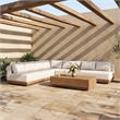 Meridian Furniture Solace Cream Performance Fabric 4pc. Patio Modular Sectional