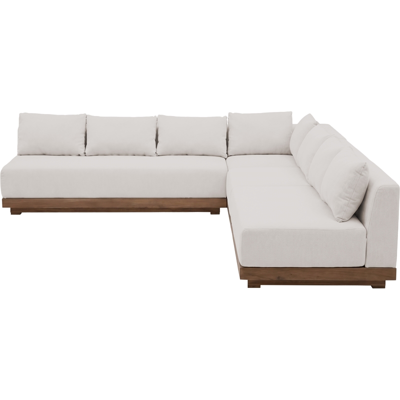 Meridian Furniture Solace Cream Performance Fabric 4pc. Patio Modular Sectional