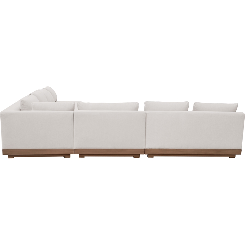 Meridian Furniture Solace Cream Performance Fabric 4pc. Patio Modular Sectional