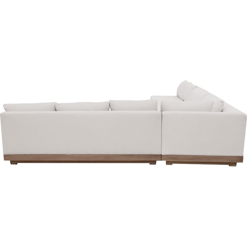 Meridian Furniture Solace Cream Performance Fabric 4pc. Patio Modular Sectional