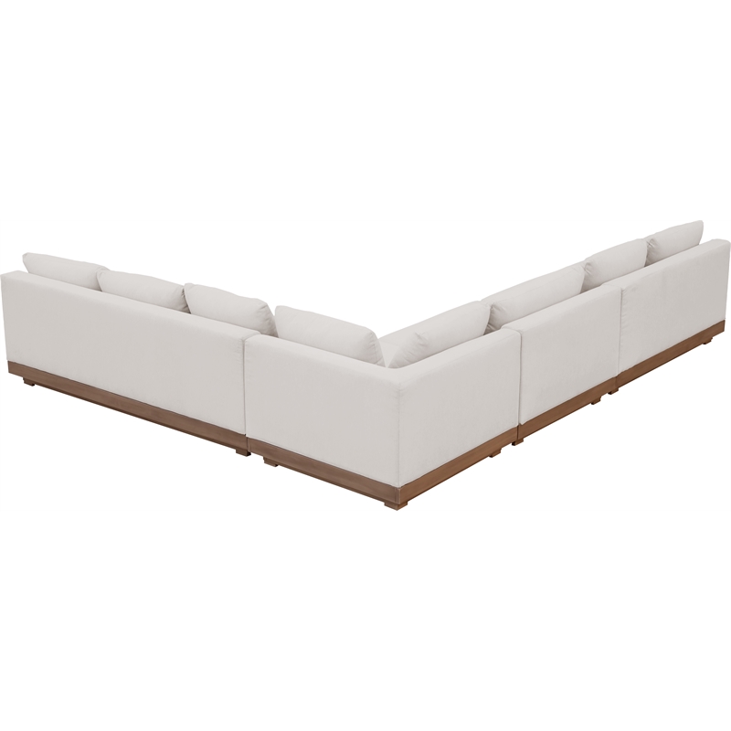 Meridian Furniture Solace Cream Performance Fabric 4pc. Patio Modular Sectional