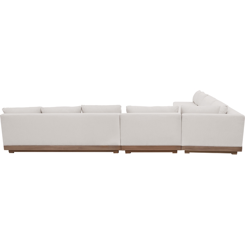Meridian Furniture Solace Cream Performance Fabric 5pc. Patio Modular Sectional