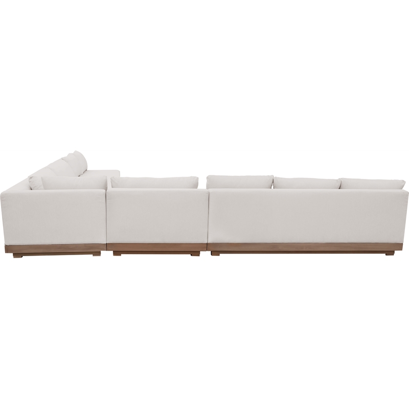 Meridian Furniture Solace Cream Performance Fabric 5pc. Patio Modular Sectional