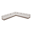 Meridian Furniture Solace Cream Performance Fabric 5pc. Patio Modular Sectional