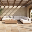 Meridian Furniture Solace Cream Performance Fabric 5pc. Patio Modular Sectional