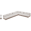 Meridian Furniture Solace Cream Performance Fabric 5pc. Patio Modular Sectional