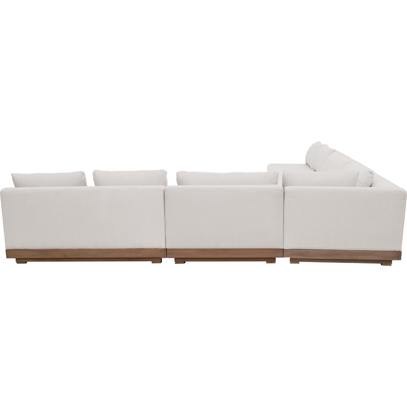 Meridian Furniture Solace Cream Performance Fabric 5pc. Patio Modular Sectional