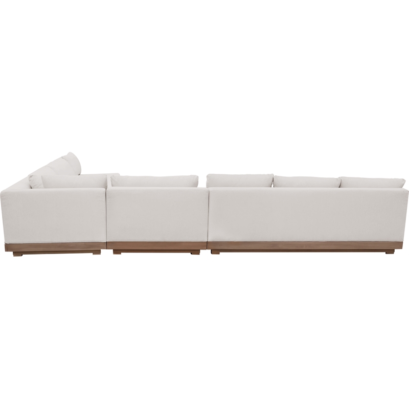 Meridian Furniture Solace Cream Performance Fabric 5pc. Patio Modular Sectional