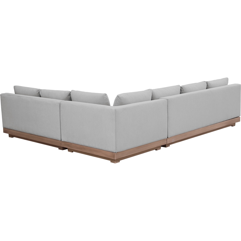 Meridian Furniture Solace Grey Performance Fabric 3pc. Patio Modular Sectional