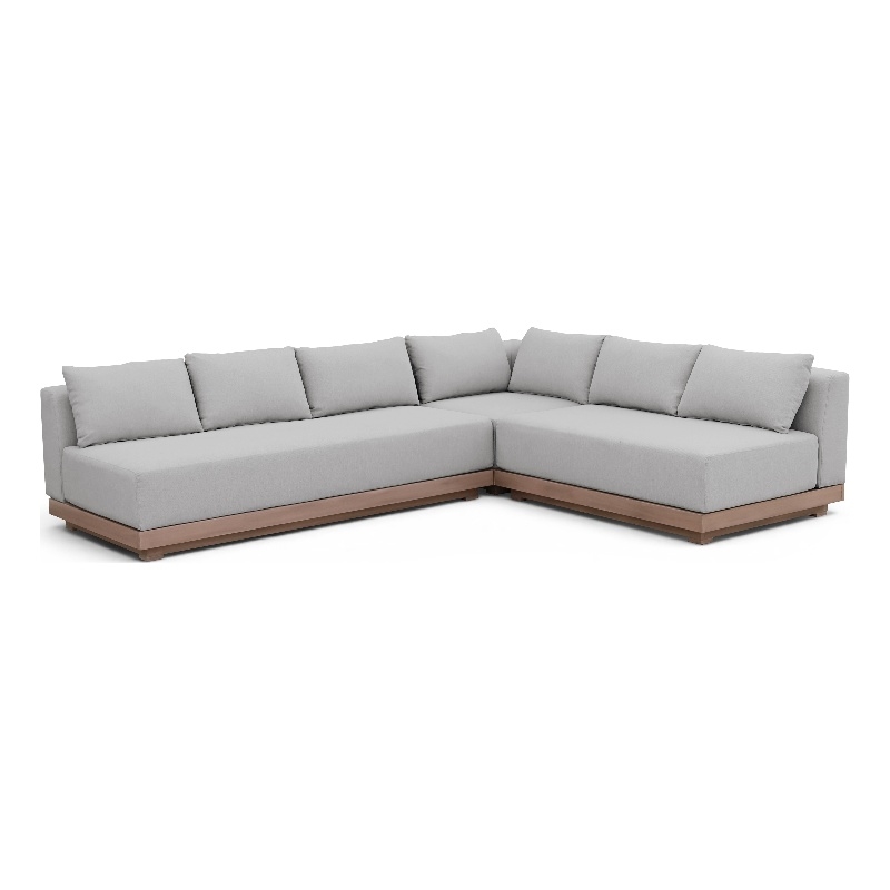 Meridian Furniture Solace Grey Performance Fabric 3pc. Patio Modular Sectional