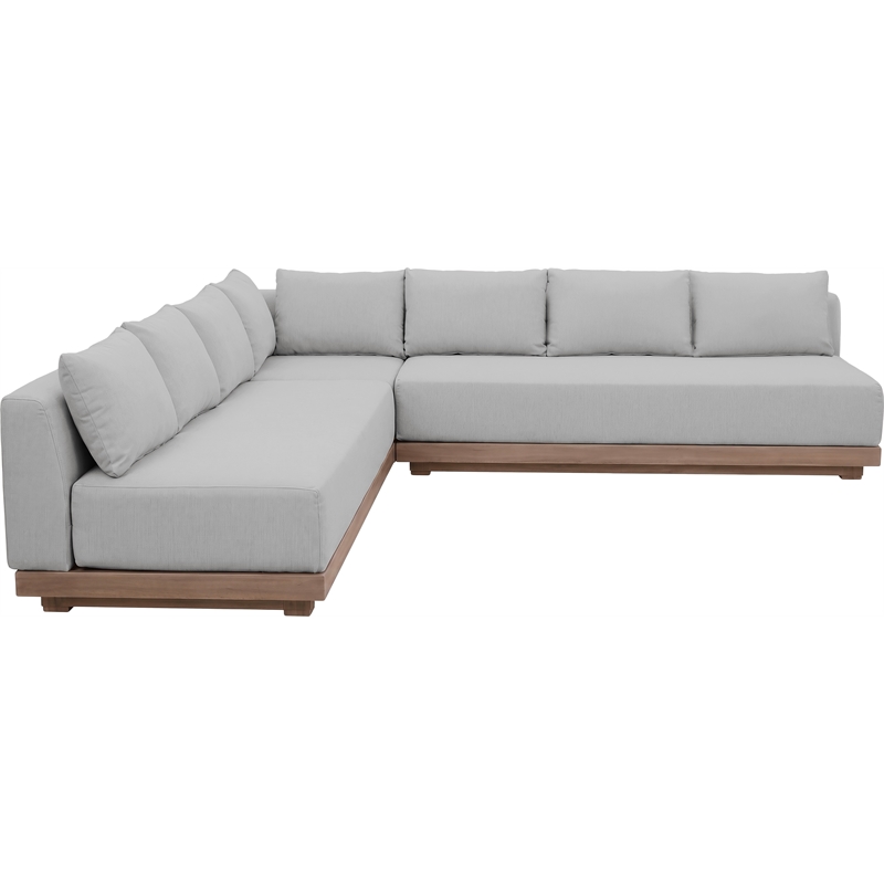 Meridian Furniture Solace Grey Performance Fabric 3pc. Patio Modular Sectional