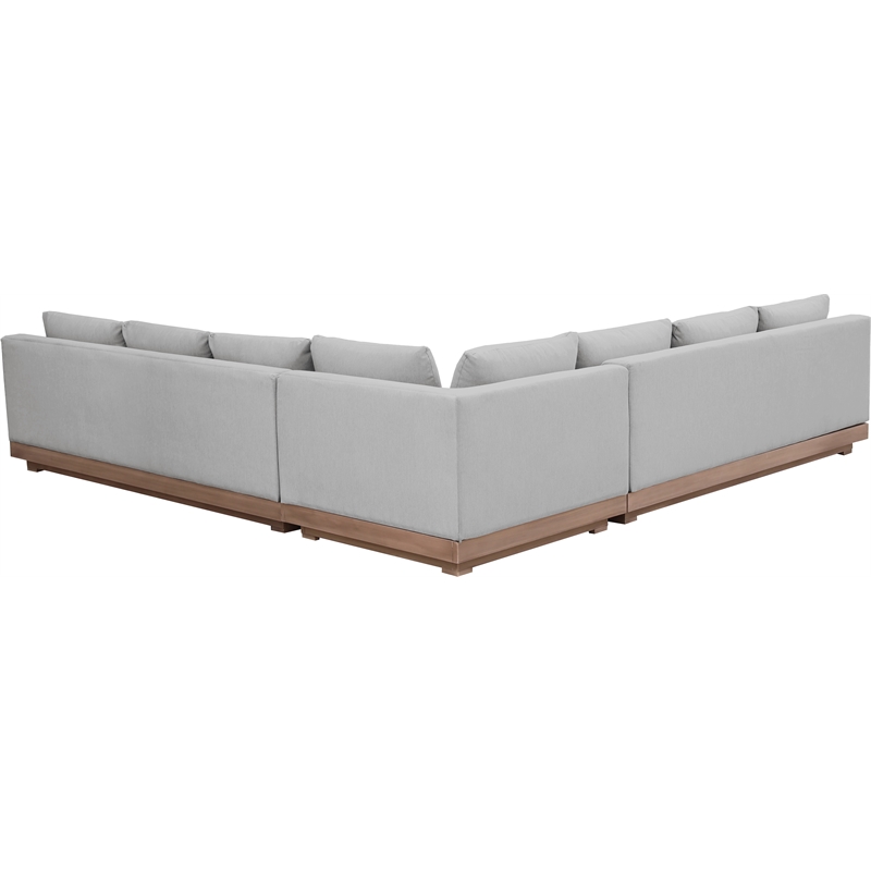 Meridian Furniture Solace Grey Performance Fabric 3pc. Patio Modular Sectional