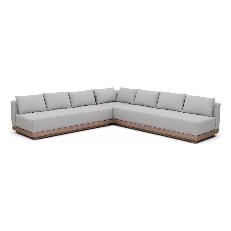 Meridian Furniture Solace Grey Performance Fabric 3pc. Patio Modular Sectional