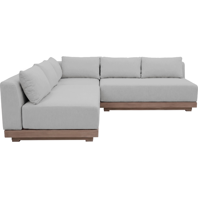 Meridian Furniture Solace Grey Performance Fabric 3pc. Patio Modular Sectional