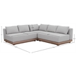 Meridian Furniture Solace Grey Performance Fabric 3pc. Patio Modular Sectional
