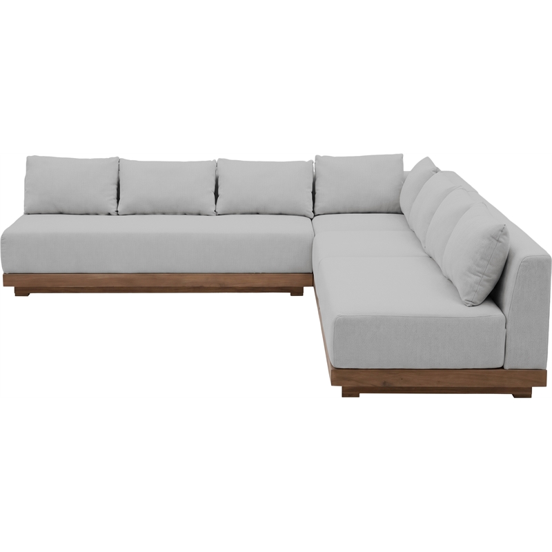 Meridian Furniture Solace Grey Performance Fabric 4pc. Patio Modular Sectional